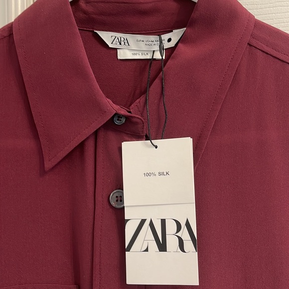 Zara Burgundy Blouse - Picture 3 of 4